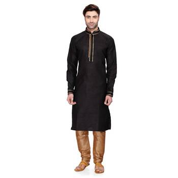Black Men's Full Sleeve kurta pajama 1