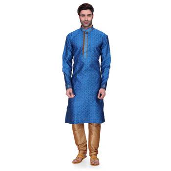 Blue Men's Full Sleeve kurta pajama 1