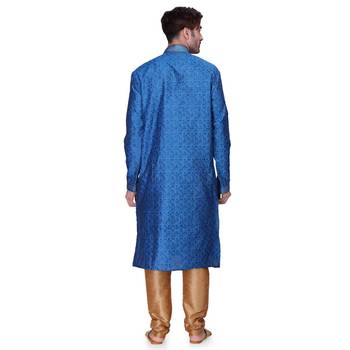 Blue Men's Full Sleeve kurta pajama 3