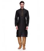 Black Men's Full Sleeve kurta pajama