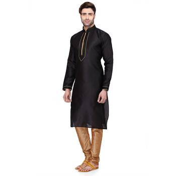 Black Men's Full Sleeve kurta pajama 2