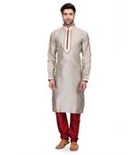 Cream Men's Full Sleeve kurta pajama