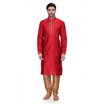 Red Men's Full Sleeve kurta pajama 1