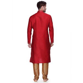 Red Men's Full Sleeve kurta pajama 3