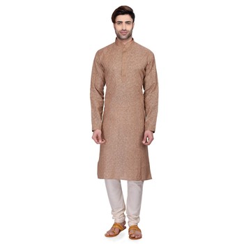 Brown Men's Full Sleeve kurta pajama 