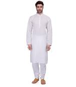White Men's Full Sleeve kurta pajama