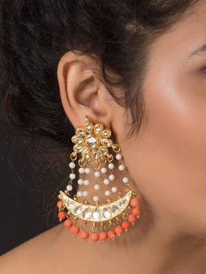 Gold Plated Coral Earrings 1
