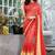 Red printed bhagalpuri silk saree With Blouse