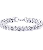 Bracelet for Men Boys Silver Stainless Steel Curb Design Fashion