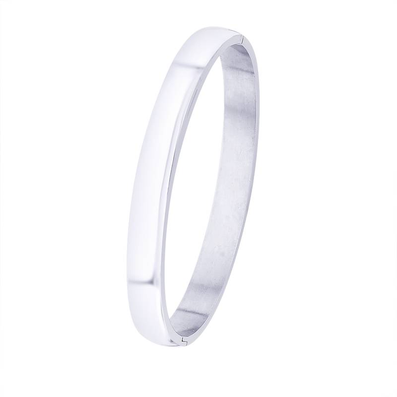 Plain Glossy Silver Stainless Steel Latest Trend Bracelet for Men