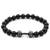 Grey Dumbbell Black Crystal Funky Beads Fashion Bracelet for Men Boys