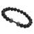 Grey Dumbbell Black Crystal Funky Beads Fashion Bracelet for Men Boys