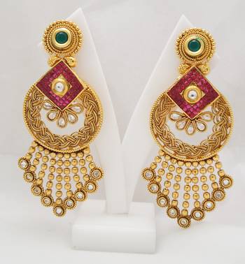 Designerpremium quality antique gemstone earrings 2
