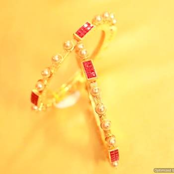 Gold Look Filigree Polki Bangles 1