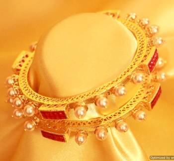 Gold Look Filigree Polki Bangles 3