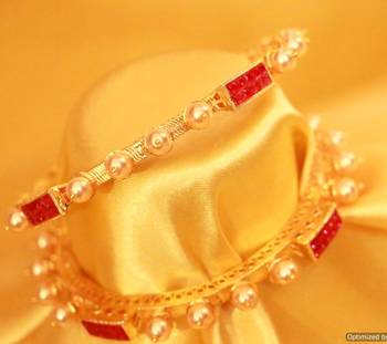 Gold Look Filigree Polki Bangles 4