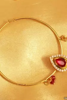 Ruby Kundan Nose Ring