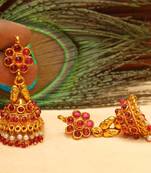 Beautiful High Gold Pink Colour  Geru Polish  Jhumkas