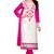 White Cotton Embroidered Semi Stitched Salwar With Dupatta