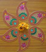 Gorgeous Kundan Detachable/Non Stickable Mango Plastic Rangoli