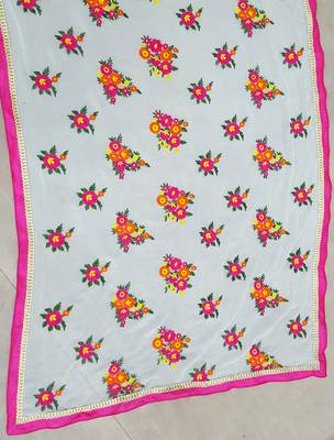 multicolor embroidered georgette saree With Blouse 2