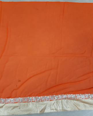 multicolor embroidered georgette saree With Blouse 4