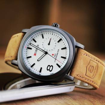 New Fashion Casual Brown and White color watch Famous Brand Quartz Watch Wristwatch 1