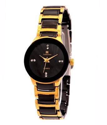 New Fashion Casual Black and Golden color watch Famous Brand Quartz Watch Wristwatch 1