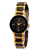 New Fashion Casual Black and Golden color watch Famous Brand Quartz Watch Wristwatch