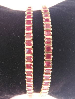Georgeous  Gold Plated Ruby Bangles 2