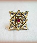 Star design kundan adjustable ring