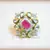 New Fusion art, kundan and ad stud adjustable ring