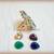 New Fusion art, kundan and ad stud changeble stone ring