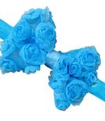 Newborn Beautiful Light Pink Feather Lace Flower soft crochet Headband attached alligator clip.Hair Accessory