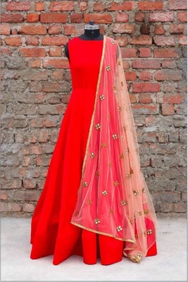 plain red churidar