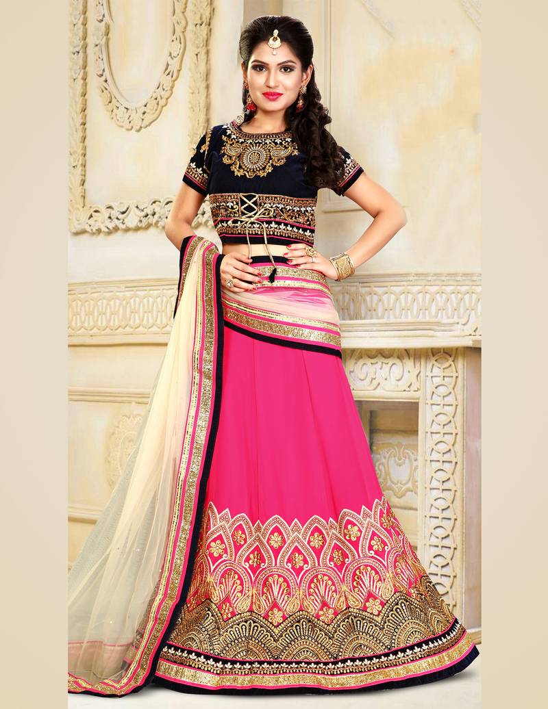 full black lehenga