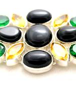 Stylish big stone silver plated junglee bracelet