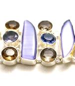 Stylish big stone silver plated junglee bracelet