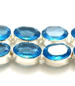 Stylish big stone silver plated junglee bracelet