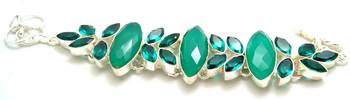 Stylish big stone silver plated junglee bracelet 1