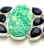 Stylish big stone silver plated junglee bracelet