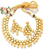 Premium double line kundan necklace set