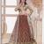 Brown stone work brasso silk unstitched bridal lehengas