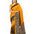 gold printed crepe saree With Blouse