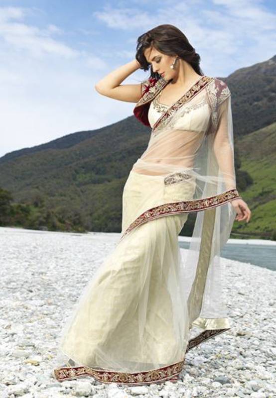 Maria Sokolovski Net Saree