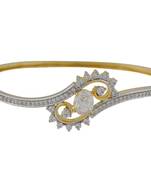 Affinity Jewellers Single Line Design With White Oval Stone Gold Plated