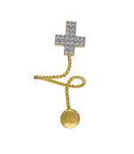 Affinity Jewellers Stylish Cross Shaped Small American Diamond Nail Ring Gold Plated