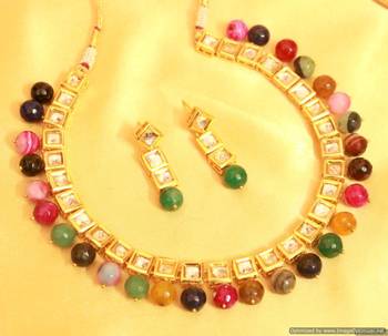 Multicolour Kundan Meenakari Necklace Sets 1