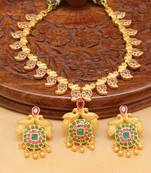 Beautiful Designer Matt Finish Peacock  Necklace Set