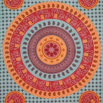 Turquoise Printed Cotton Bed Sheet With Covers 5